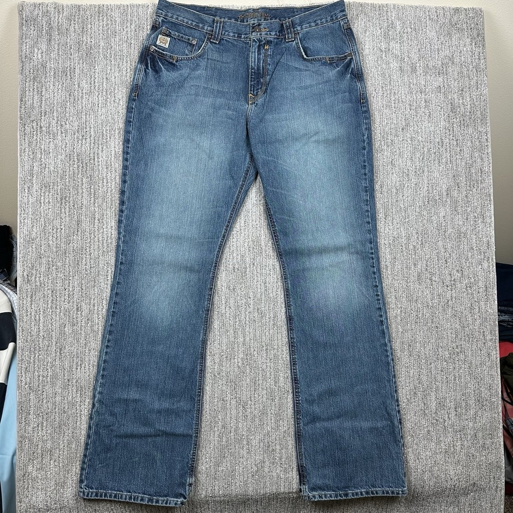 CINCH Carter Jeans Relaxed Boot Cut Rodeo Western Distressed Denim 38 X 38 Men's